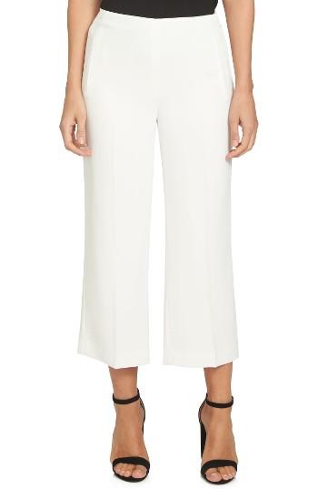 Women's Cece Moss Crepe Crop Trousers - White
