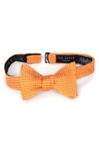 Men's Ted Baker London Warp Dot Silk Bow Tie, Size - Orange