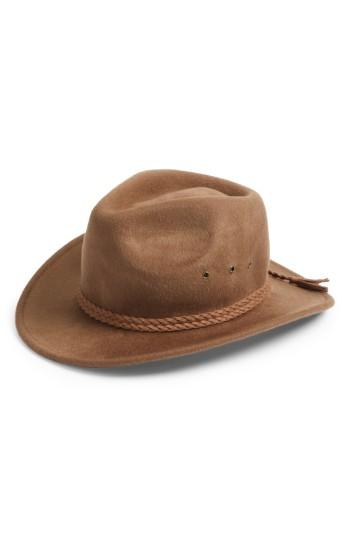 Women's Eric Javits Stanwyck Wool Felt Fedora - Brown