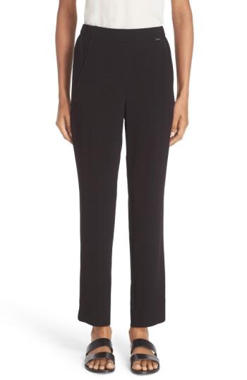 Women's St. John Sport Collection Satin Back Crepe Pants, Size - Black