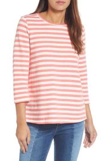 Women's Halogen High/low Cross Back Sweatshirt - Coral