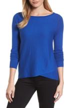 Women's Halogen Crossover Front Knit Sweater - Blue