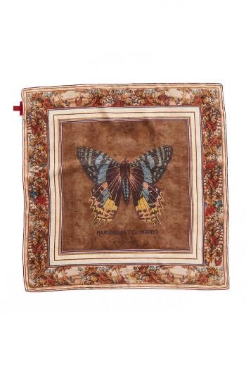 Women's Valentino Cigar Boxes Silk Square Scarf, Size - Brown