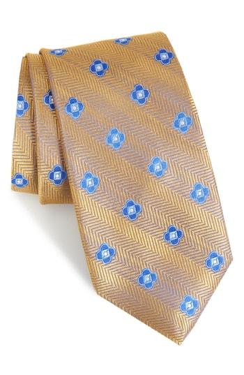 Men's Nordstrom Men's Shop Peter Neat Silk Tie, Size - Metallic