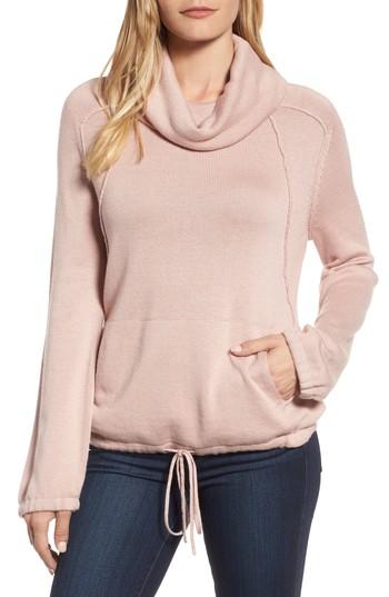 Petite Women's Caslon Cowl Neck Sweater P - Pink