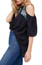 Women's Free People Fast Times Cold Shoulder Top - Blue