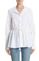 Women's Palmer//harding Portrait Open Collar Shirt Us / 6 Uk - White