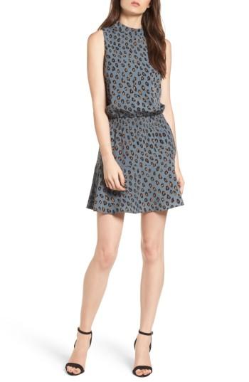 Women's Cupcakes And Cashmere Noely Print Blouson Dress - Blue