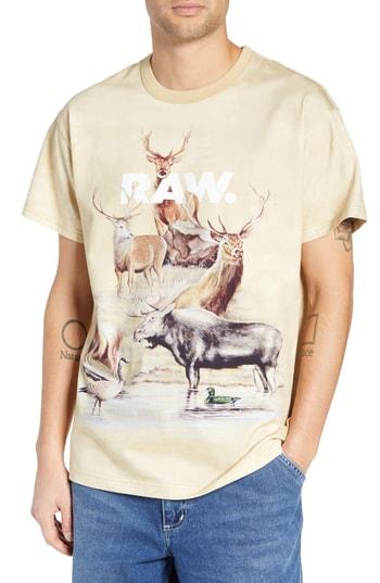 Men's G-star Cyrer Animal Loose T-shirt - Beige