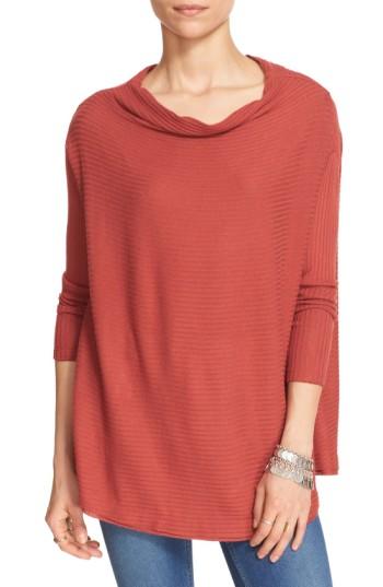 Women's Free People Lover Rib Split Back Pullover - Red