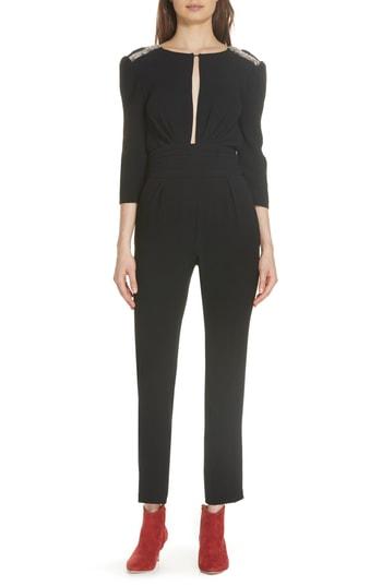 Women's Ba & Sh Corfou Rhinestone Detail Jumpsuit - Black