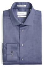 Men's Calibrate Trim Fit Non-iron Stretch Dot Dress Shirt .5 - 34/35 - Blue