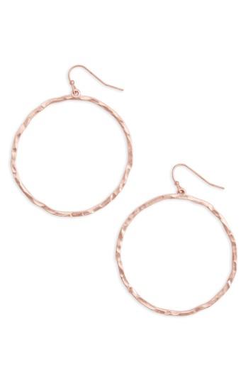 Women's Canvas Hammered Frontal Hoop Earrings