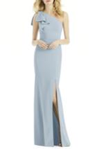 Women's After Six Bow One-shoulder Gown (similar To 14w) - Blue