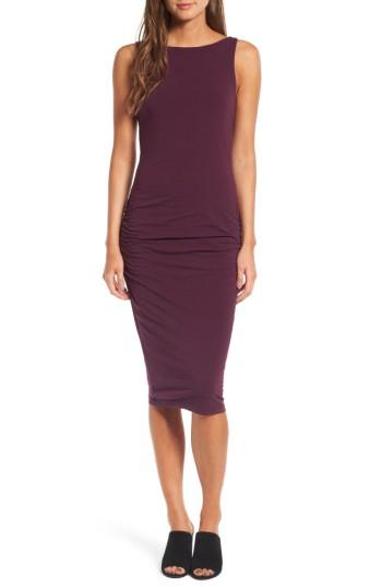 Women's James Perse High Neck Shirred Dress - Purple