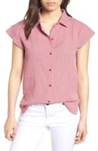 Women's Bobeau Short Sleeve Poplin Shirt - Red