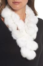 Women's Love Token Genuine Rabbit Fur Scarf, Size - White