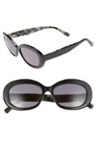 Women's D'blanc Strange Fascination 53mm Oval Sunglasses - Black Gloss/ Grey