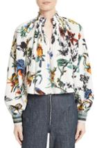 Women's Tibi Goth Floral Silk Top
