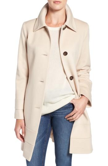 Petite Women's Fleurette Fit & Flare Wool Coat P - White