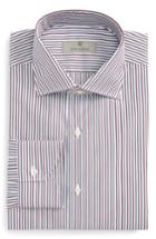 Men's Canali Regular Fit Stripe Dress Shirt - Red