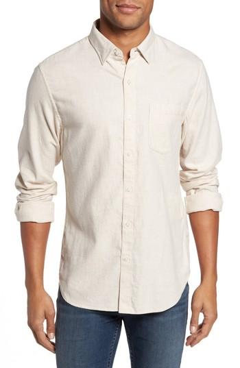 Men's Bonobos Slim Fit Brushed Twill Sport Shirt, Size - Beige