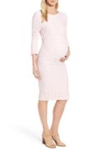 Women's Tees By Tina 'crinkle' Maternity Midi Dress, Size - Red