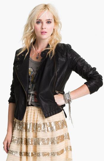Free People 'sunburst' Faux Leather Moto Jacket 12