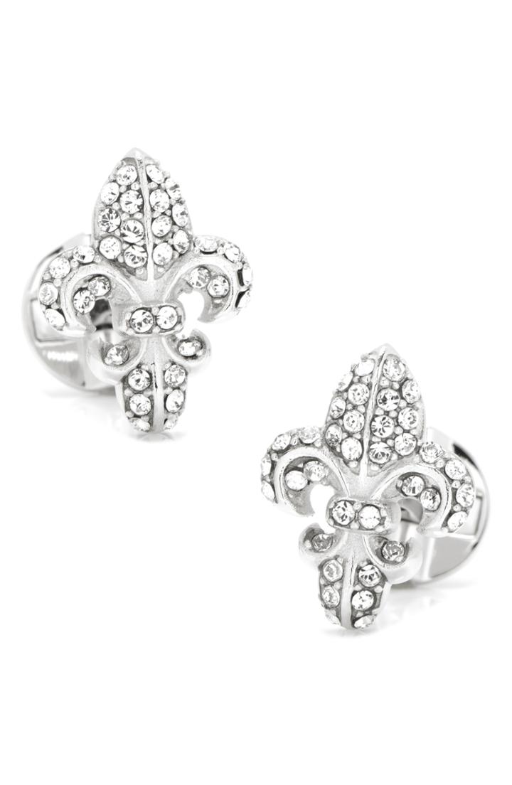 Men's Cufflinks, Inc. Swarovski Fleur De Lis Cuff Links