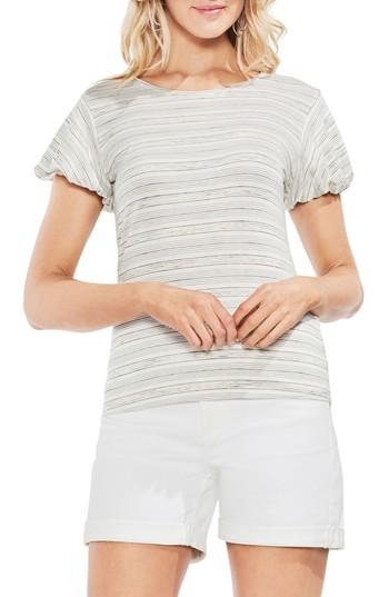 Women's Vince Camuto Striped Short Sleeve Top - White