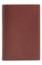 Longchamp Calfskin Leather Passport Case - Red
