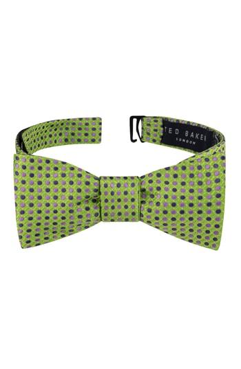 Men's Ted Baker London Alternating Dot Silk Bow Tie, Size - Green