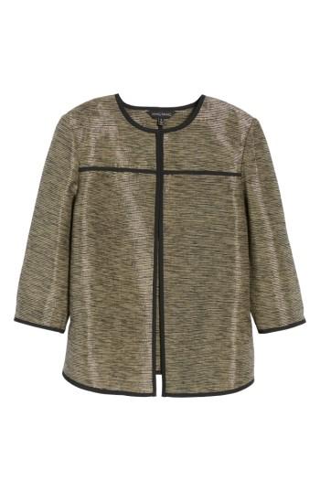 Women's Ming Wang Metallic Tweed Jacket - Beige