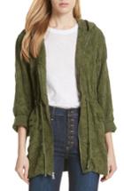 Women's Alice + Olivia Marna Embroidered Hooded Parka - Green
