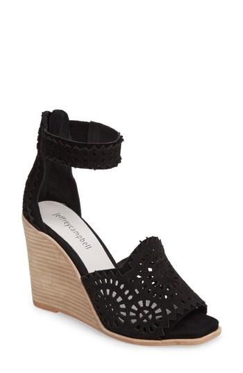 Women's Jeffrey Campbell Del Sol Wedge Sandal M - Black