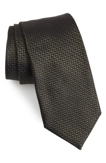Men's Boss Check Silk Tie, Size - Green