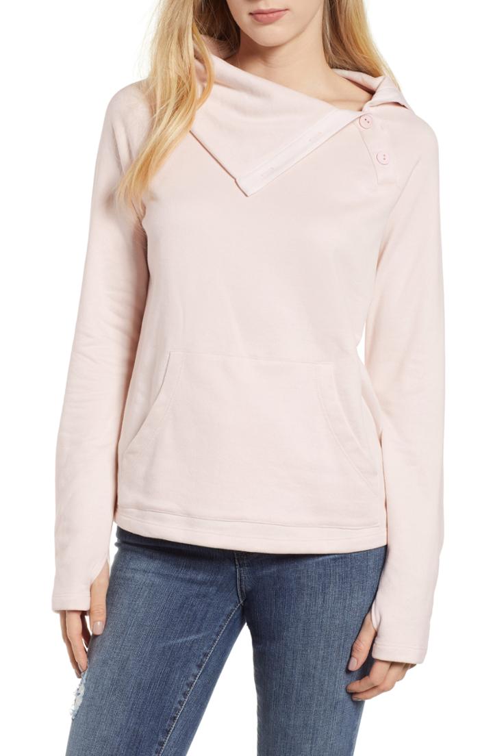 Women's Gibson X Living In Yellow Judy H Fleece Pullover, Size Small - Pink