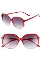 Women's Glance Eyewear 56mm Ombre Square Sunglasses - Red/ Pink Ombre