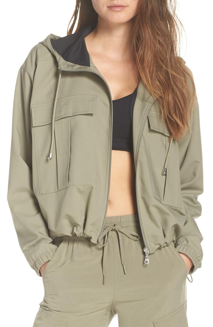Women's Zella Cameron Cargo Hooded Bomber Jacket