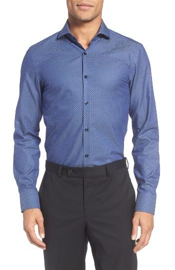 Men's Boss Slim Fit Dot Dress Shirt .5 - Blue