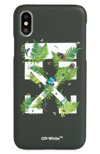 Off-white Ferns Iphone 8 Cover - Black