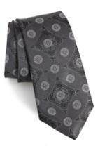 Men's Nordstrom Men's Shop Murray Medallion Silk Tie, Size - Grey