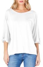 Women's Michael Stars Tie Sleeve Tee, Size - White