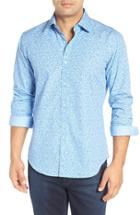 Men's Bugatchi Shaped Fit Snowflake Print Sport Shirt