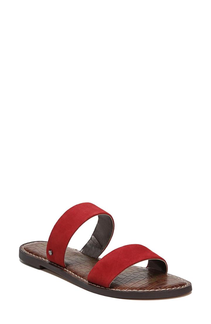 Women's Sam Edelman Gala Two Strap Slide Sandal .5 M - Red