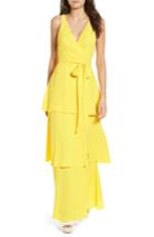 Women's Afrm Rosa Wrap Maxi Dress - Metallic