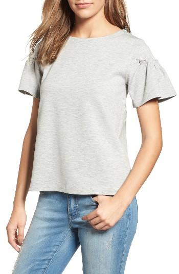 Women's Halogen Ruffle Sleeve Top - Grey