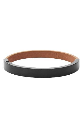 Men's Skagen Vinther Stainless Steel & Leather Bracelet