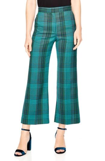 Women's Sandro Otis Plaid Crop Pants Us / 36 Fr - Blue