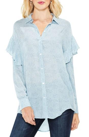 Women's Two By Vince Camuto Ruffle Shoulder Top - Blue